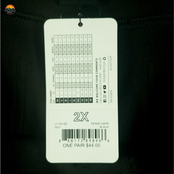 NWT HUE Cropped Pants Black Stretch Pull-On Pockets Jeggings Women's Plus Sz 2X - Picture 12 of 13